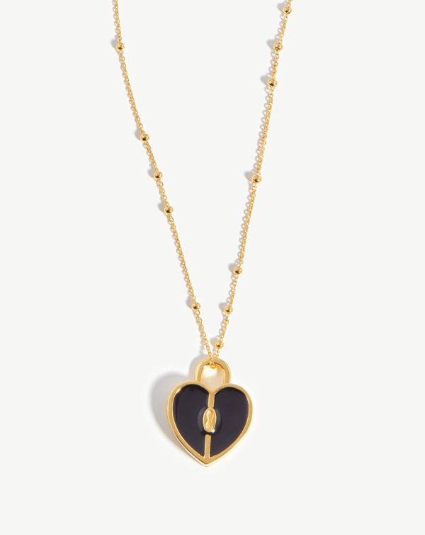 Engravable Heart Locket Necklace | 18ct Gold Plated Online Sale