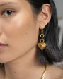 Ridge Heart Drop Hoop Earrings | 18ct Gold Plated Online now