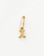 Initial Single Charm Hoop Earring - Initial X | 18ct Gold Vermeil Online