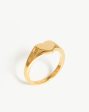 Engravable Heart Signet Ring | 18ct Gold Vermeil Discount