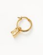 Initial Single Charm Hoop Earring - Initial H | 18ct Gold Vermeil Discount