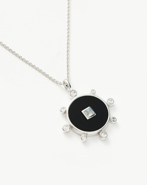 Black Onyx Amulet Pendant Necklace | Sterling Silver Black Onyx For Discount