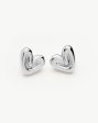 Puffy Heart Stud Earrings | Sterling Silver Plated Hot on Sale