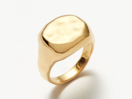 Molten Engravable Signet Ring | 18ct Gold Plated Fashion