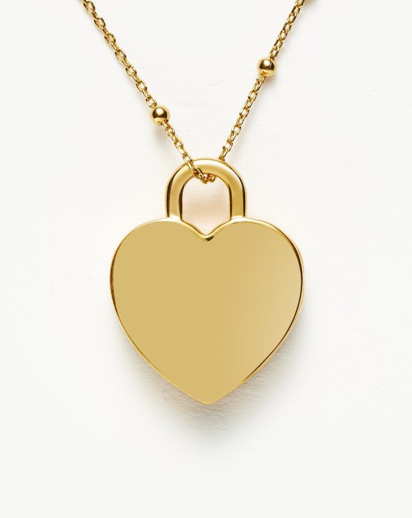 Engravable Heart Locket Necklace | 18ct Gold Plated Online Sale