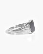 Lucy Williams Square Signet Ring | Sterling Silver Black Spinel on Sale