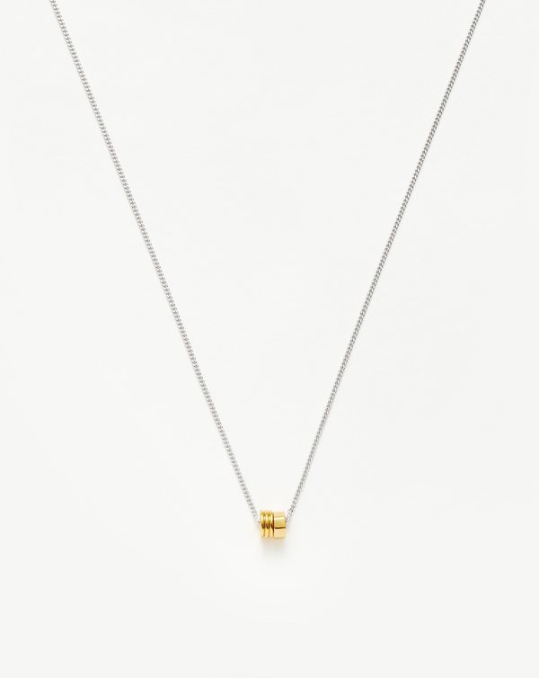 Abacus Beaded Floating Charm Necklace | 18ct Recycled Gold Vermeil and Rhodium on Sterling Silver Sale