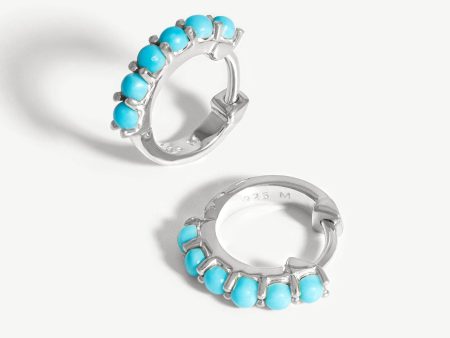 Gemstone Huggies | Sterling Silver Turquoise Online Hot Sale