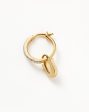 Initial Single Charm Hoop Earring - Initial U | 18ct Gold Vermeil Online Hot Sale