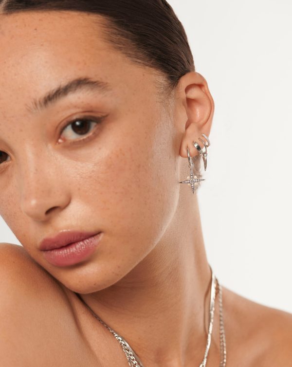 Harris Reed North Star Pearl Hoop Earrings | Sterling Silver Pearl Online now