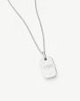 Mens Engravable Black Onyx Tag Pendant Necklace | Sterling Silver Black Onyx Hot on Sale