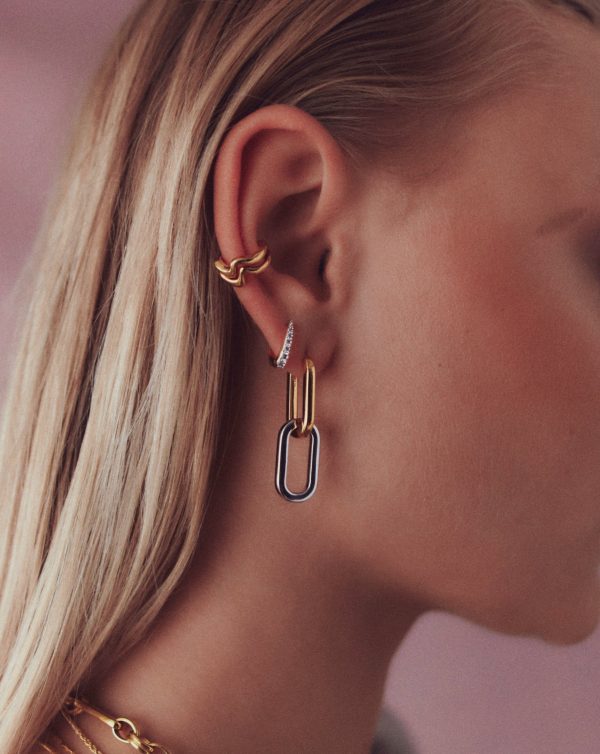 Ovate Double Link Hoop Earrings Supply