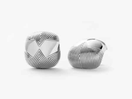 Hera Oversized Dome Ridge Stud Earrings | Silver Plated For Cheap