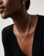 Star Ridge & Paperclip Chain Necklace Set | Silver Plated Cubic Zirconia For Cheap