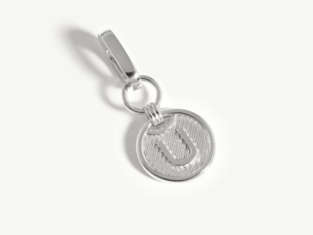 Clip-On Initial Pendant - Initial U | Silver Plated Online Sale