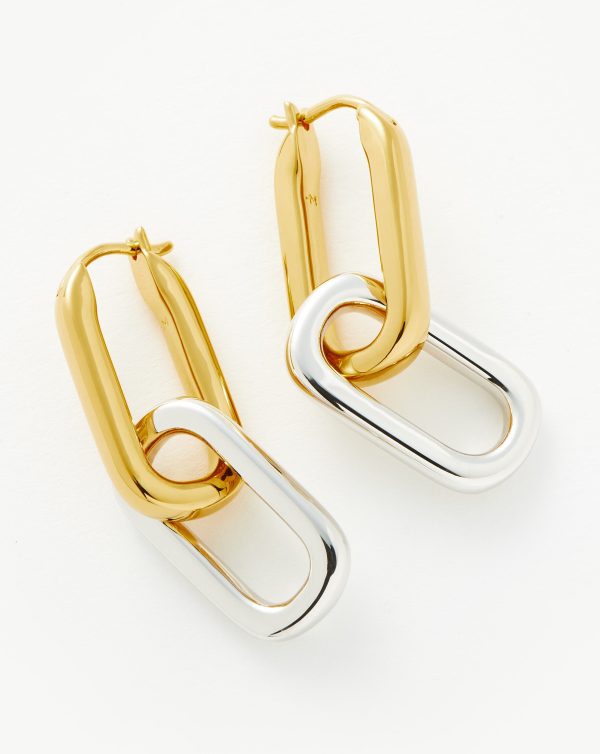 Ovate Double Link Hoop Earrings Supply