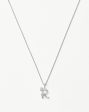 Curly Molten Mini Initial Necklace - R | Sterling Silver Cheap