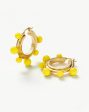 Good Vibes Neon Enamel Sphere Large Hoop Earrings | 18ct Gold Plated Lemon Yellow Hot on Sale