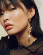 Harris Reed Handpicked Serpent Mismatch Earrings | 18ct Gold Plated Pearl & Black Onyx Online Sale