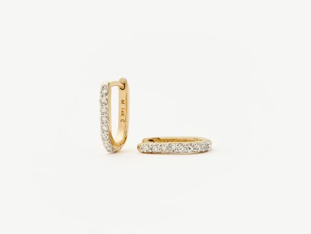 Fine Diamond Ovate Mini Hoop Earrings | 14ct Solid Gold Diamond Online now