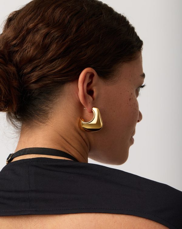 Hera Dome Large Hoop Earrings | 18ct Gold Plated Discount