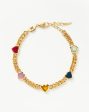 Jelly Heart Gemstone Charm Bracelet | 18ct Gold Plated Multi Quartz Sale