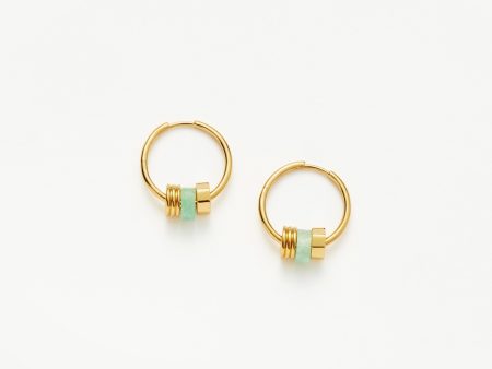 Abacus Beaded Small Charm Hoop Earrings | 18ct Recycled Gold Vermeil on Recycled Sterling Silver Online Hot Sale