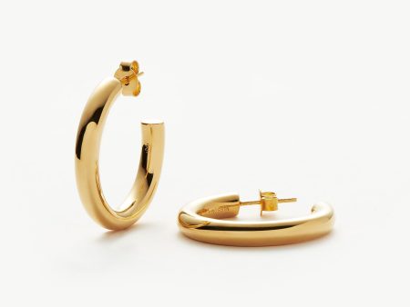 Tunnel Large Hoop Earrings | 18ct Gold Plated on Sale