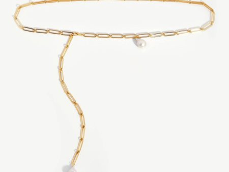 Baroque Pearl Charm Chain Belt | 18ct Gold Plated Pearl Sale