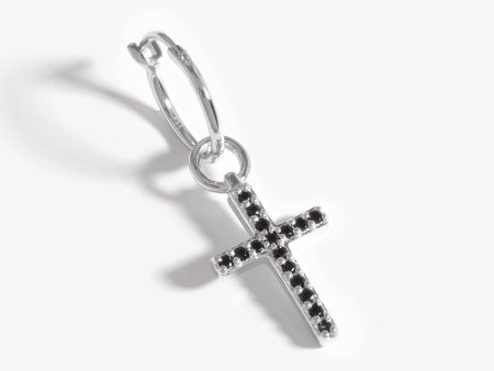 Fused Single Pave Cross Earring Online