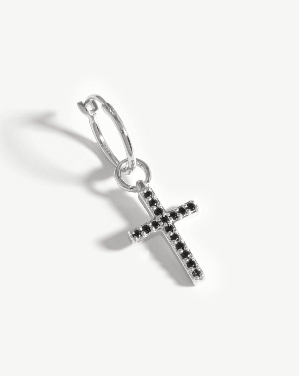 Fused Single Pave Cross Earring Online