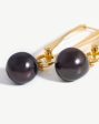 Baroque Pearl Twisted Drop Earrings | 18ct Gold Plated Grey Pearl Fashion