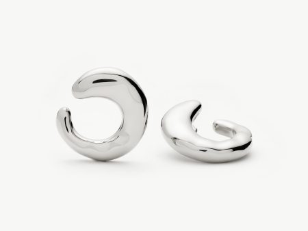 Molten Large Open Stud Earrings | Silver Plated Supply