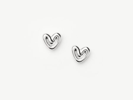 Puffy Heart Mini Stud Earrings | Sterling Silver Fashion