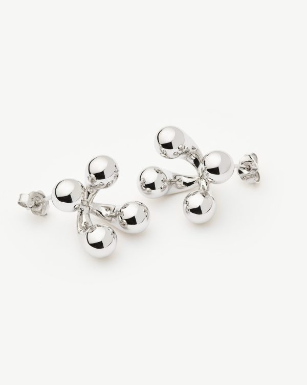 Atom Oversized Stud Earrings | Silver Plated Online