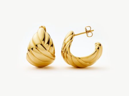 Rouje Lucia Dome Hoop Earrings | 18ct Gold Plated Online Sale