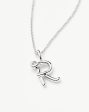 Curly Molten Mini Initial Necklace - R | Sterling Silver Cheap