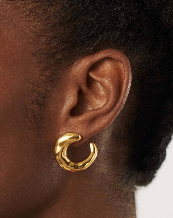 Molten Large Open Stud Earrings | 18ct Gold Plated Fashion