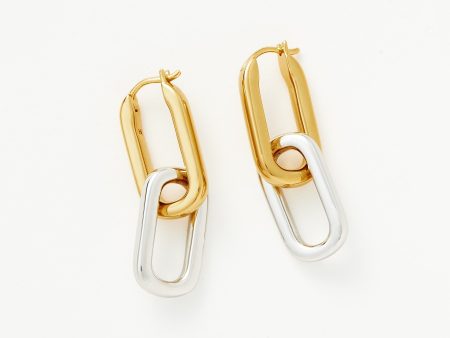 Ovate Double Link Hoop Earrings Supply