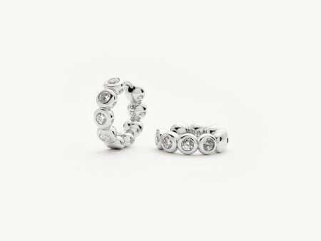 Tennis Small Hoop Earrings| Sterling Silver Cubic Zirconia on Sale