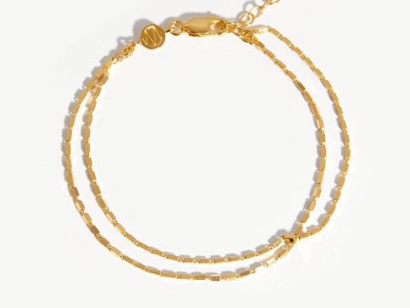 Box Link Double Chain Bracelet | 18ct Gold Vermeil Supply