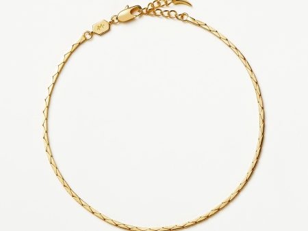 Lucy Williams Cobra Snake Chain Anklet |18ct Gold Plated Discount