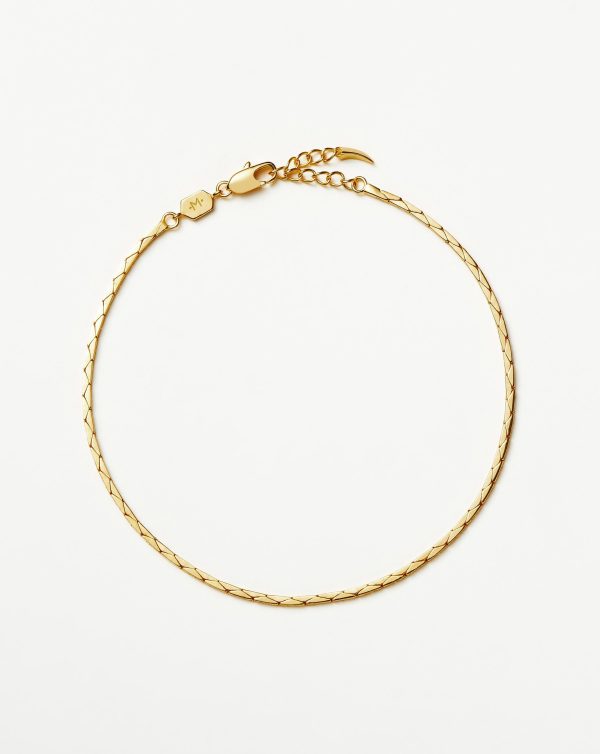 Lucy Williams Cobra Snake Chain Anklet |18ct Gold Plated Discount