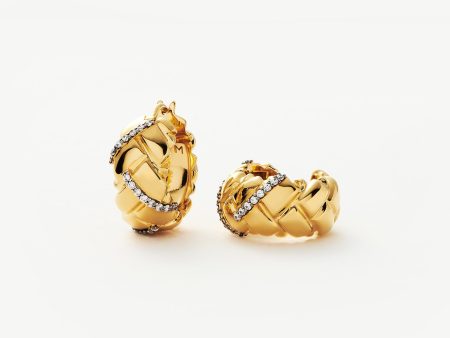 Lucy Williams Pave Waffle Hoop Earrings Online Sale