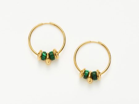 Abacus Beaded Medium Charm Hoop Earrings | 18ct Recycled Gold Vermeil on Recycled Sterling Silver Discount