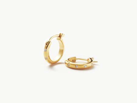 Mini Solar Studded Hoop Earrings Online Sale