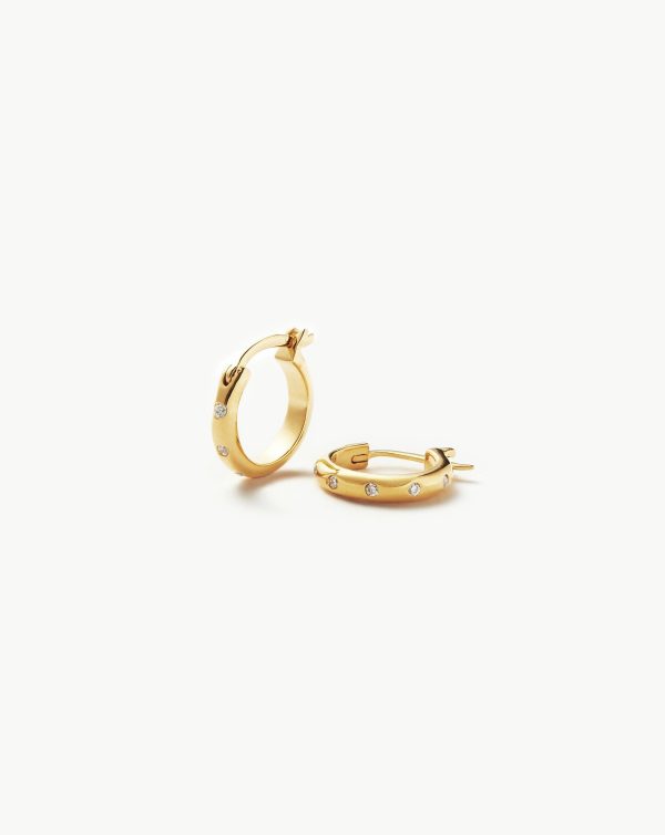 Mini Solar Studded Hoop Earrings Online Sale