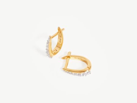 Claw Huggies | 18ct Gold Vermeil Pavé on Sale