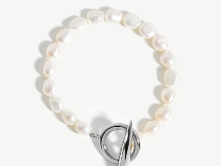 Baroque Pearl Claw T-Bar Bracelet | Sterling Silver Pearl Online now