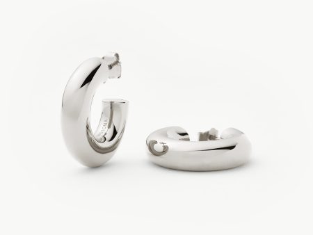 Chubby Medium Hoop Earrings | Sterling Silver Sale